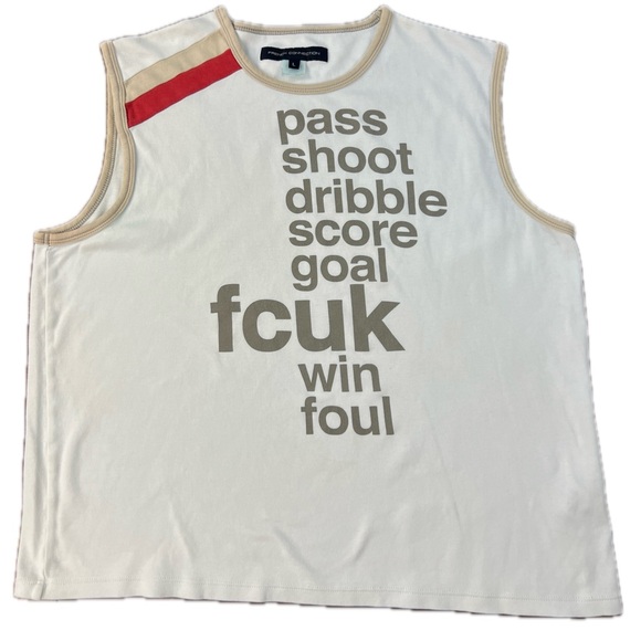 French Connection Win Foul FCUK Tank Top - Picture 1 of 5